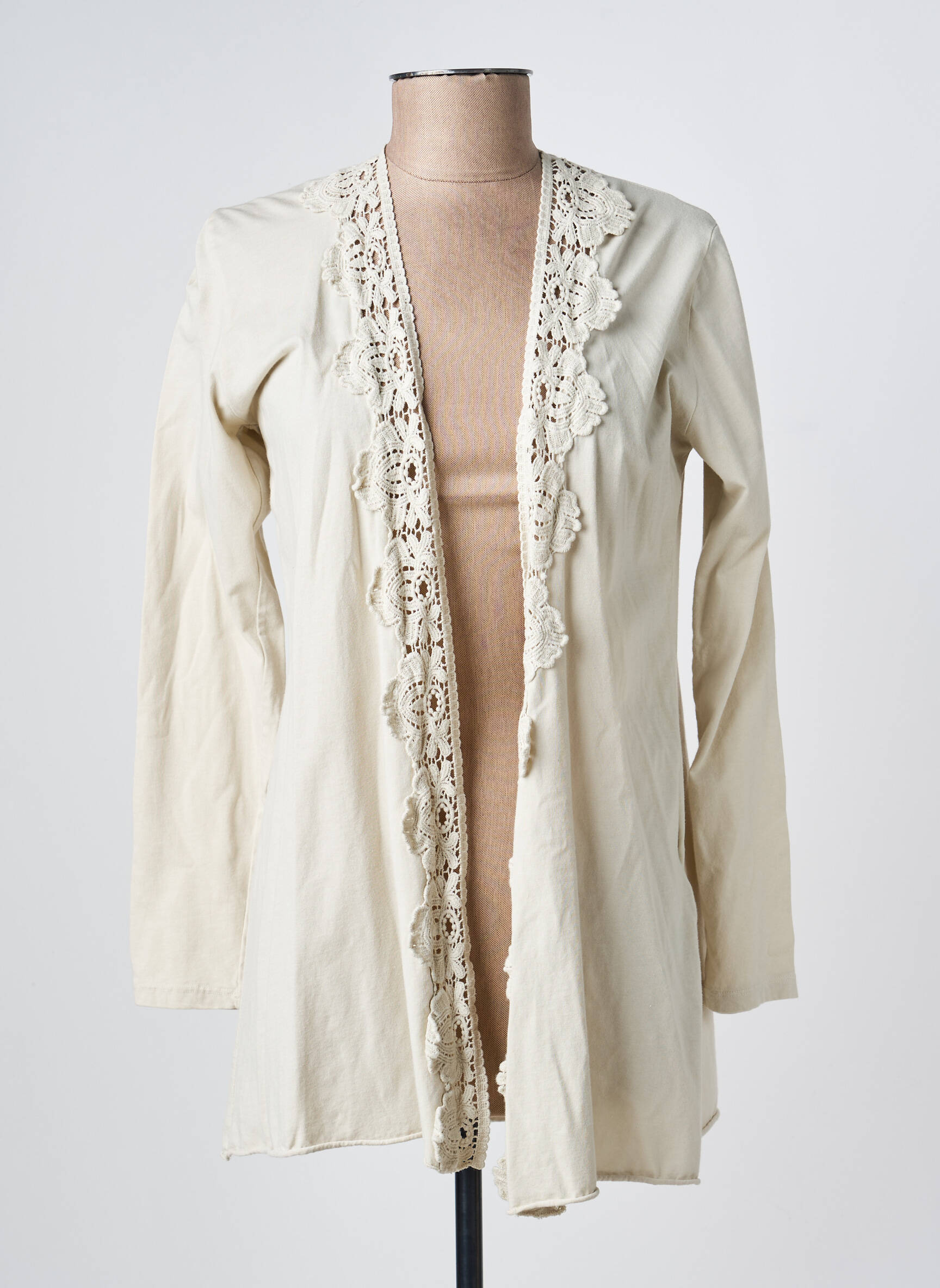 Gilet manches longues stretch beige LA FEE MARABOUTEE femme