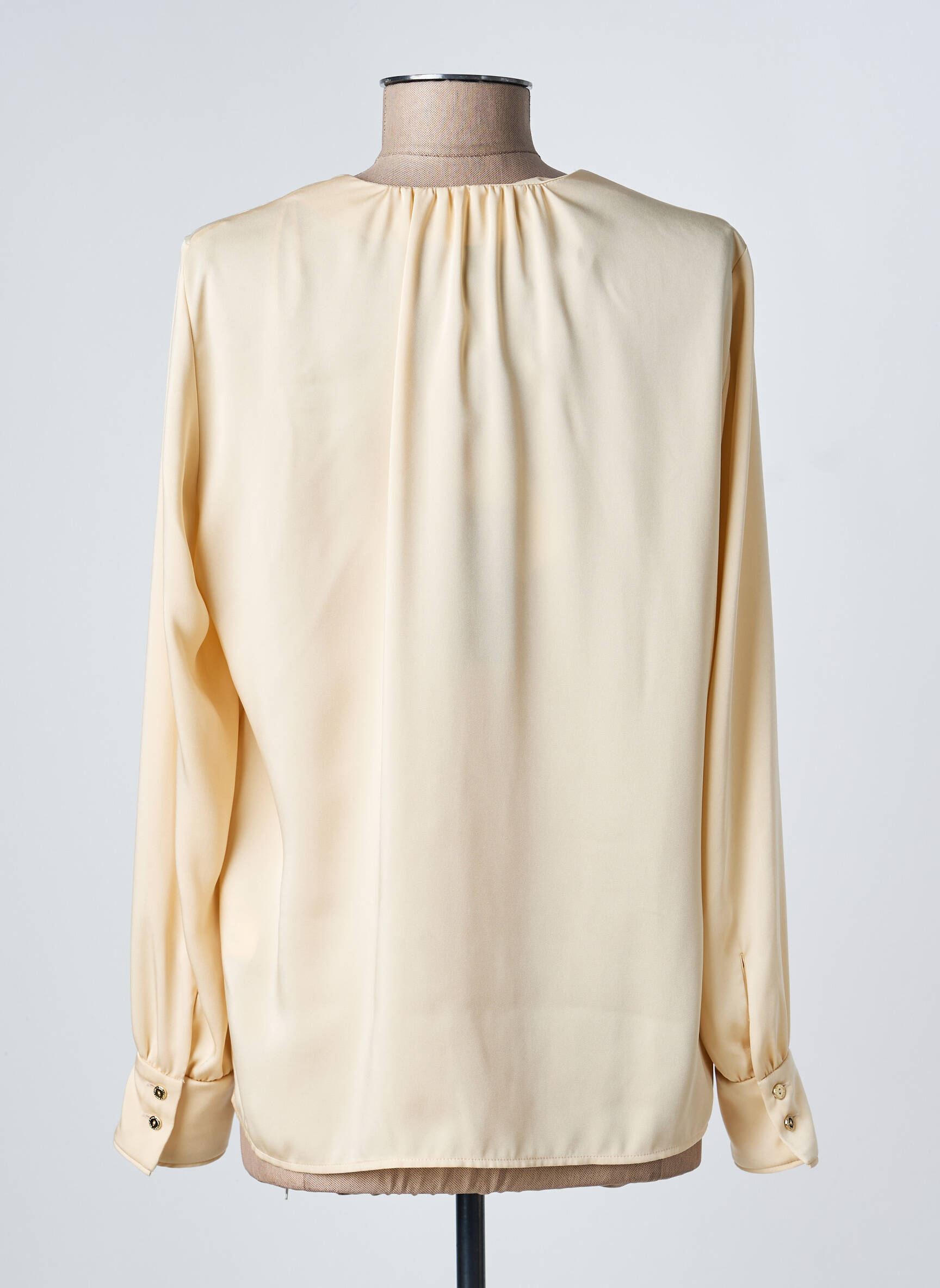 Blouse poignets boutonnés avec fente manches longues beige MARC CAIN femme