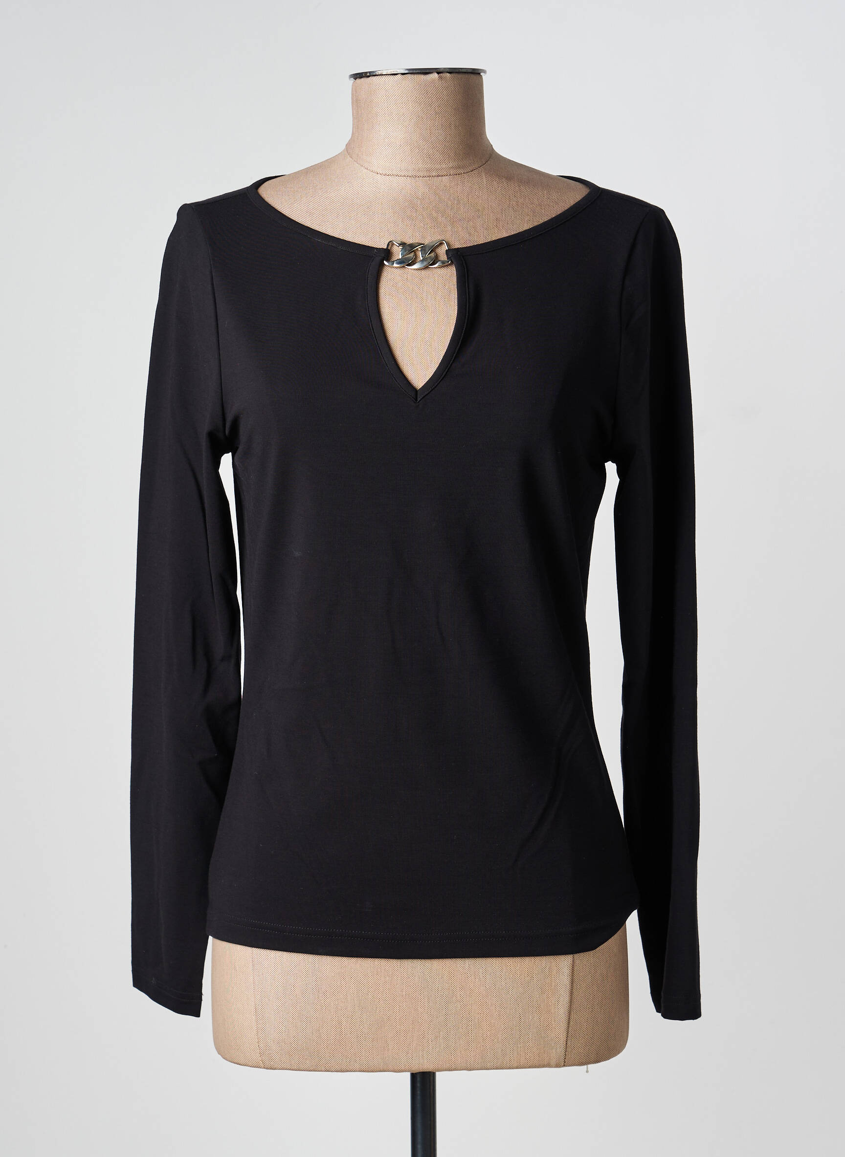 Top manches longues manches longues noir NATHALIE CHAIZE femme