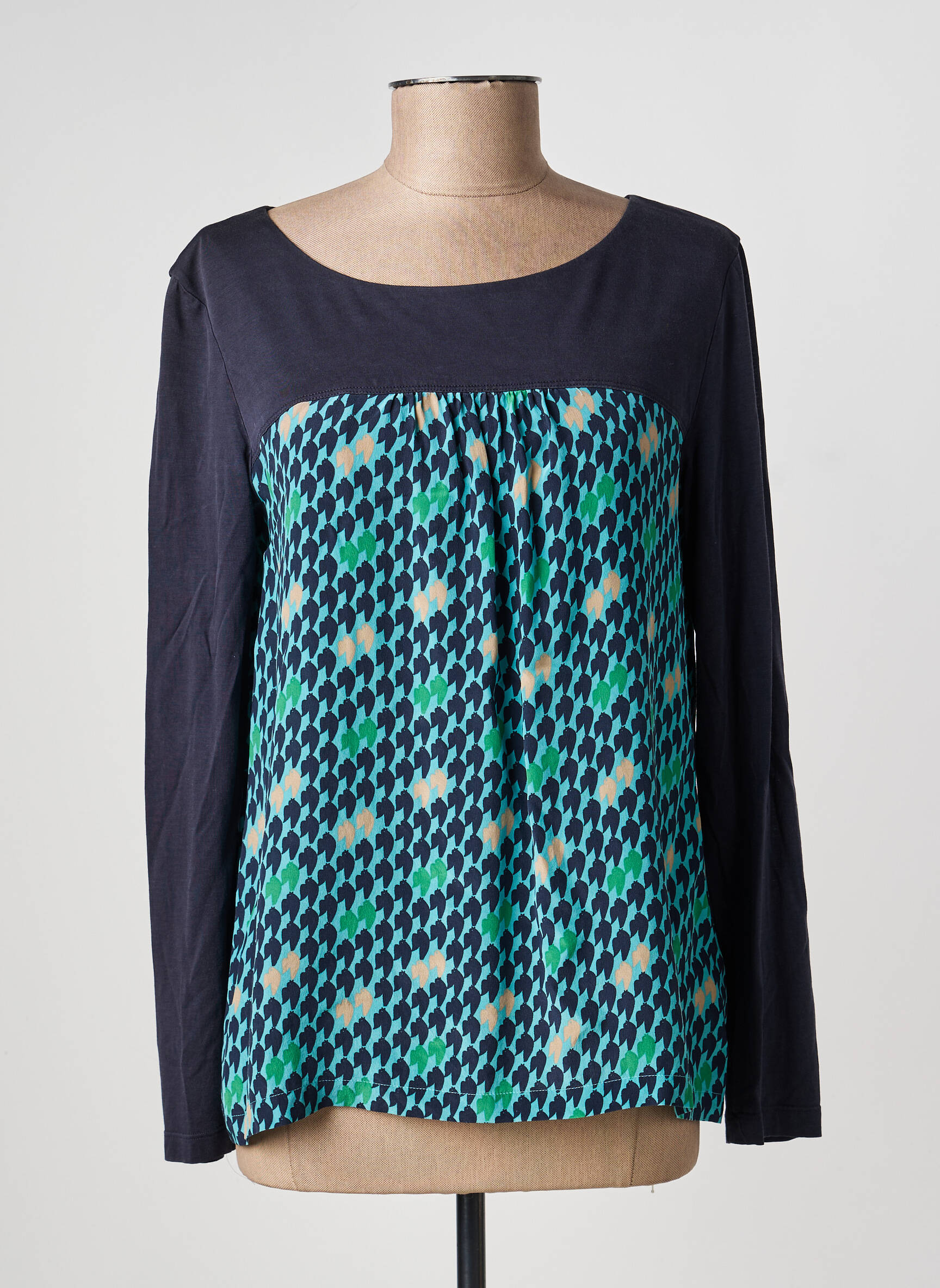 Blouse imprimé fantaisie manches longues bleu PENNYBLACK femme