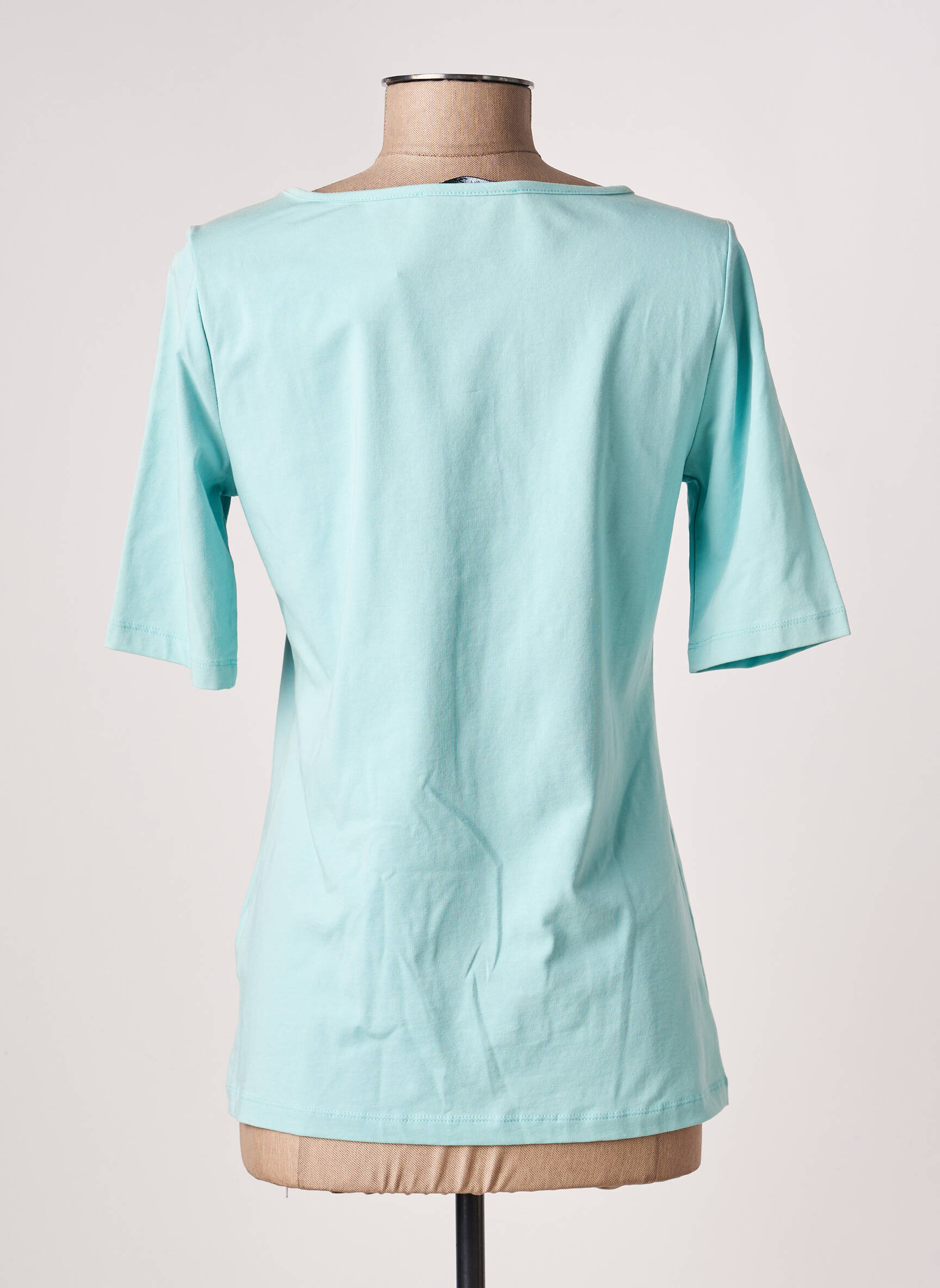 T-shirt sérigraphie avec strass manches courtes bleu BETTY BARCLAY femme