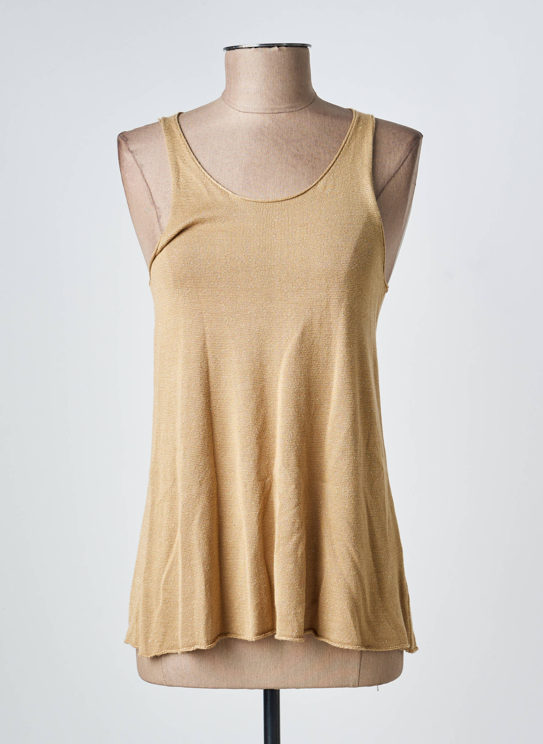 Top stretch sans manche or EVA KAYAN femme