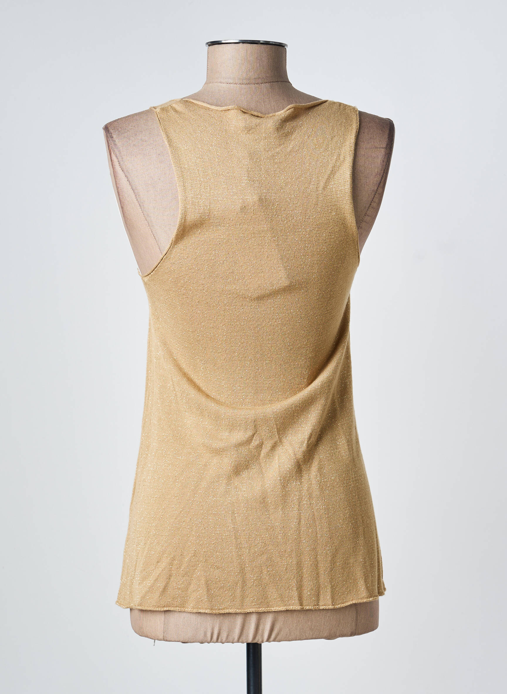 Top stretch sans manche or EVA KAYAN femme