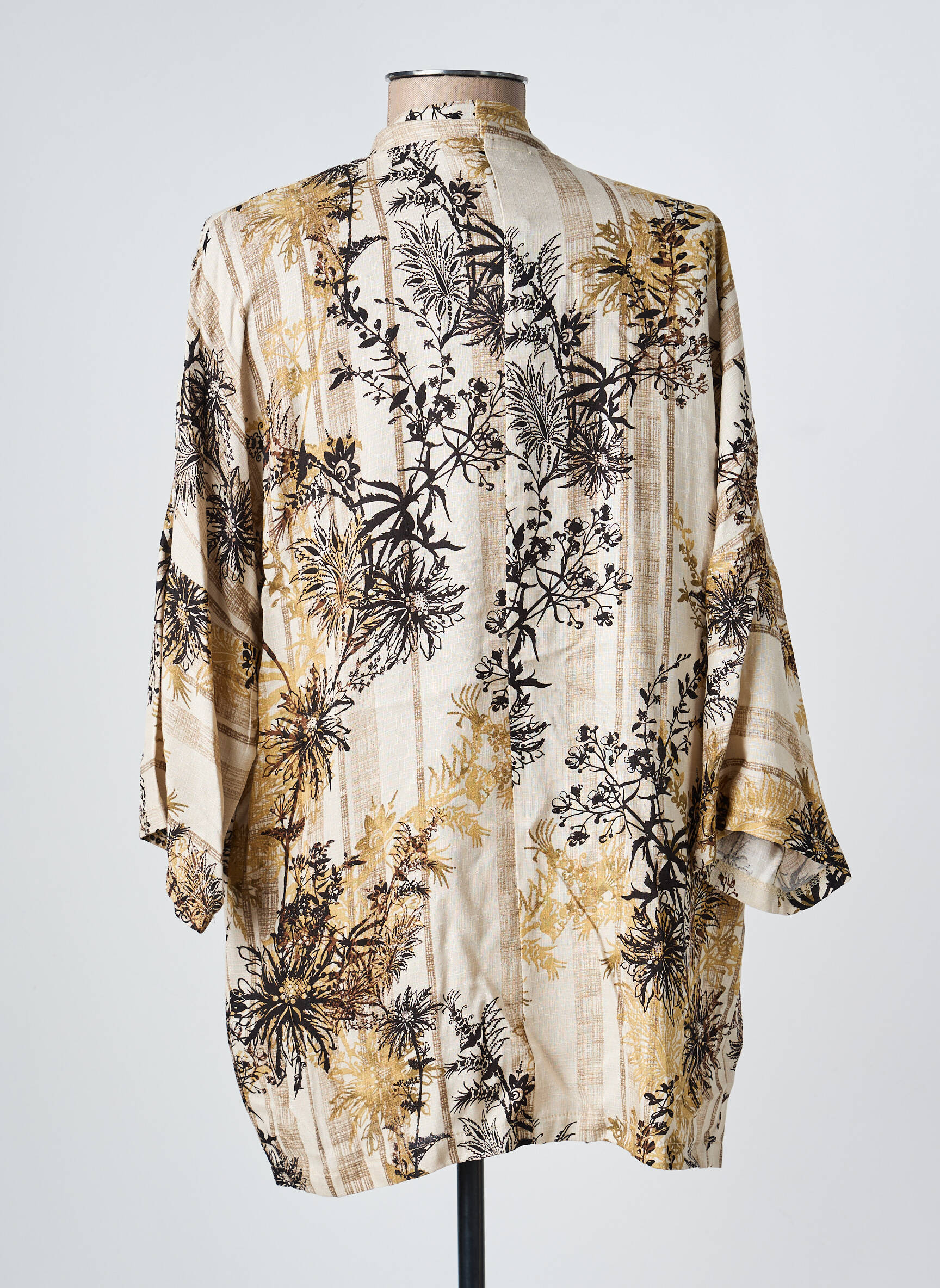Veste kimono col v beige LAUREN VIDAL femme