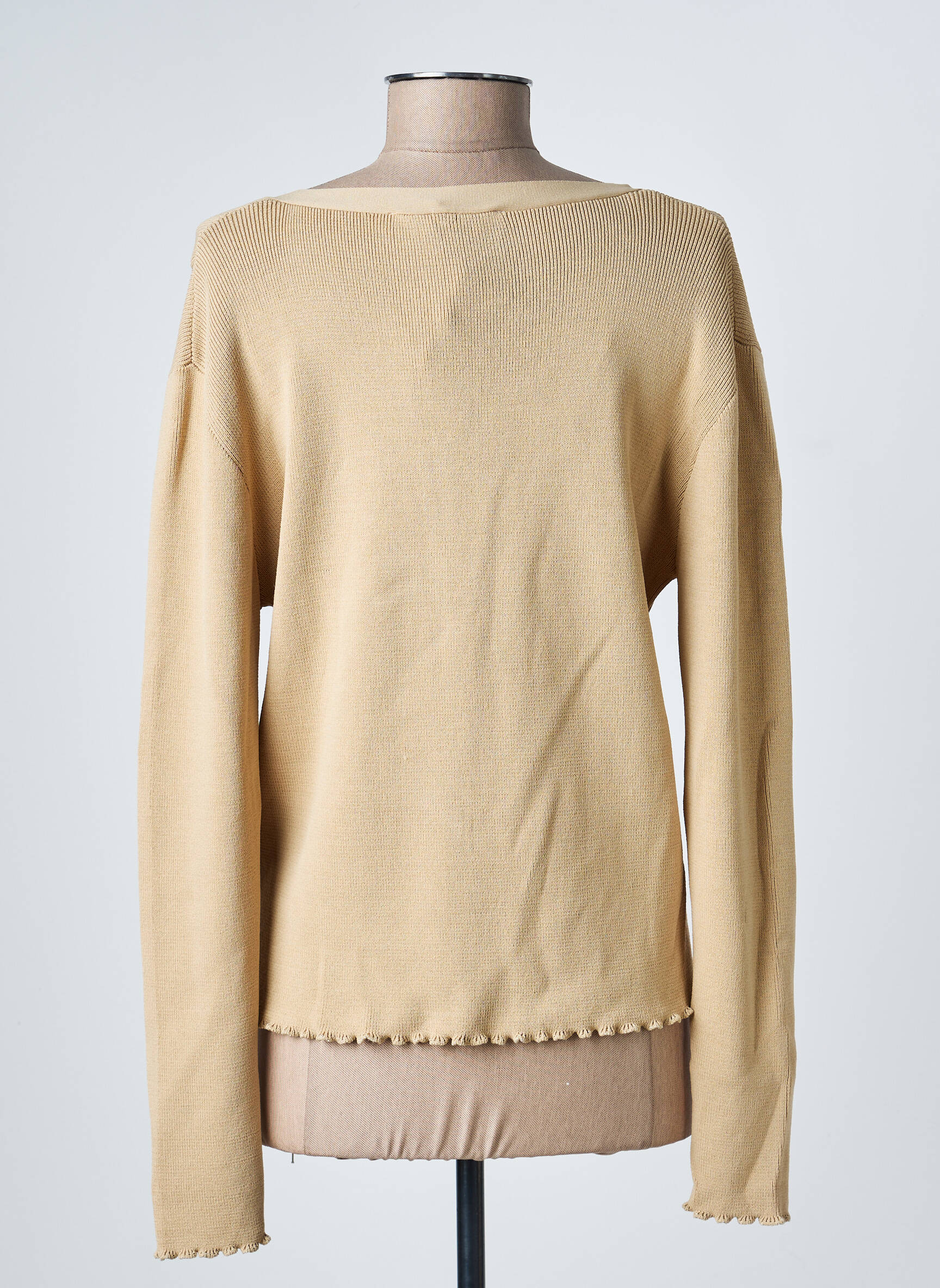 Gilet manches longues resserrée sur le bas beige RINO & PELLE femme