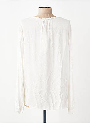 Blouse tissage popeline manches longues blanc MANILA GRACE femme