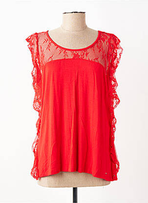 Top stretch manches courtes rouge GAUDI femme