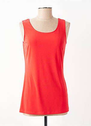 Débardeur stretch sans manche rouge FRANK LYMAN femme