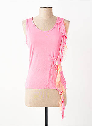 Top stretch sans manche rose DES PETITS HAUTS femme