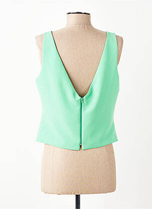 Top col v sans manche vert ACCESS femme