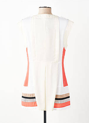 Tunique sans manche col rond beige LESLIE femme