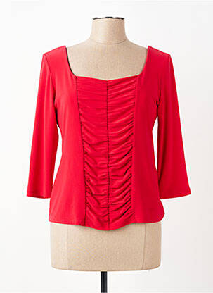 Top col carré manches 3/4 rouge JOSEPH RIBKOFF femme
