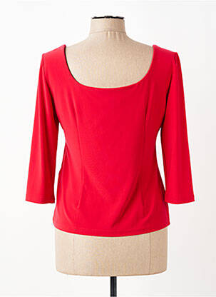 Top col carré manches 3/4 rouge JOSEPH RIBKOFF femme