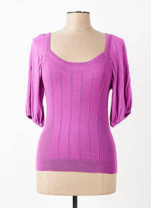 Top col rond manches 3/4 violet ESSENTIEL ANTWERP femme