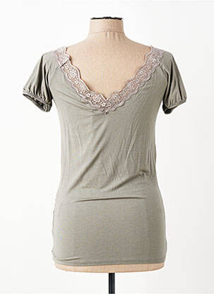 T-shirt col v manches courtes gris LA FEE MARABOUTEE femme