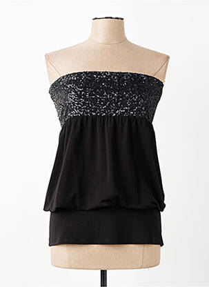 Top stretch sans manche noir CRISTINA GAVIOLI femme