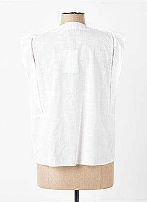 Blouse légère et transparente manches courtes blanc LA FEE MARABOUTEE femme