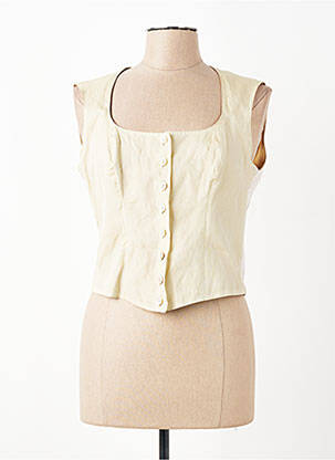 Gilet sans manche doublure beige NATHALIE GARCON femme