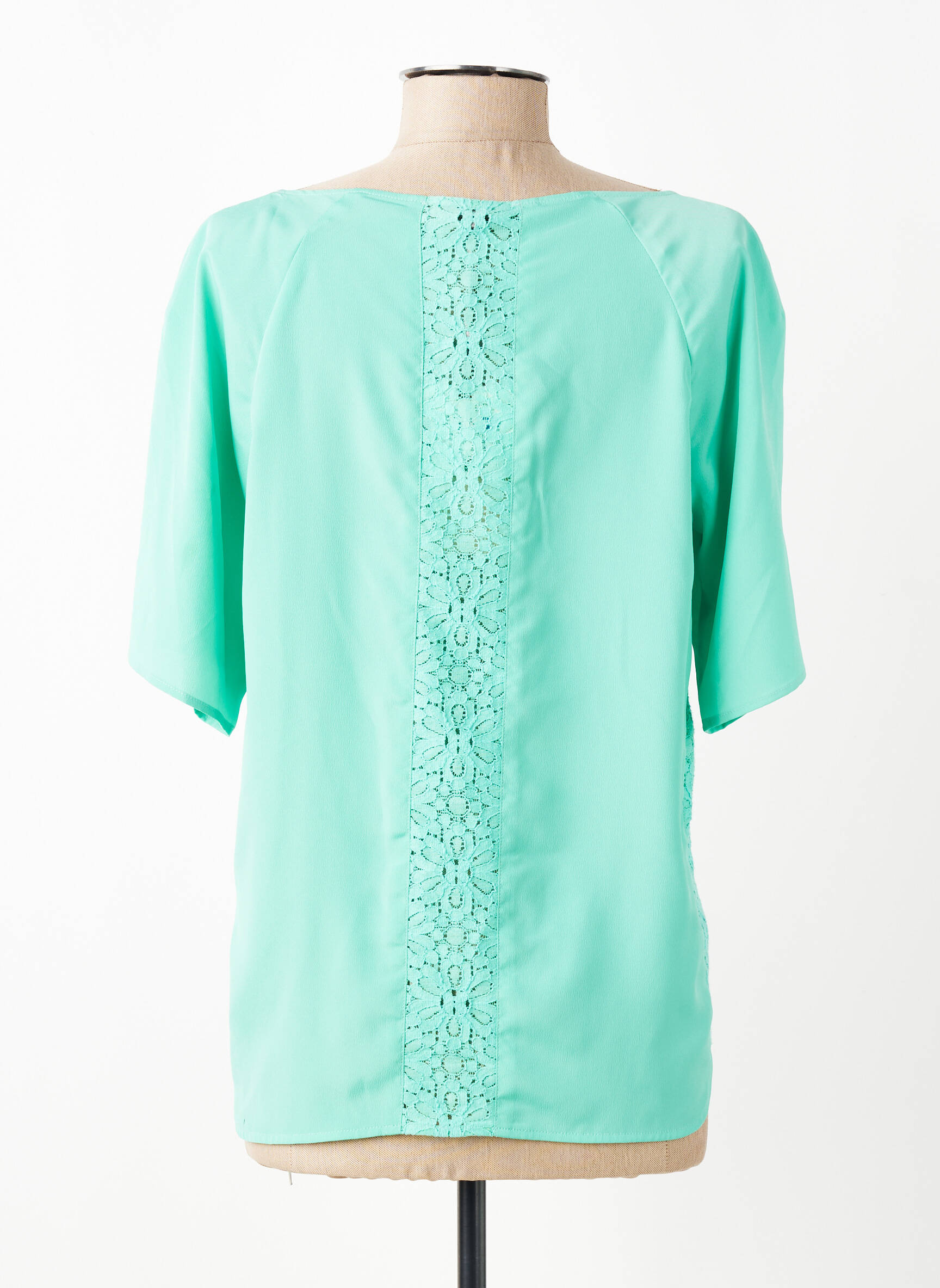 Blouse tissage crêpe manches courtes vert PENNYBLACK femme