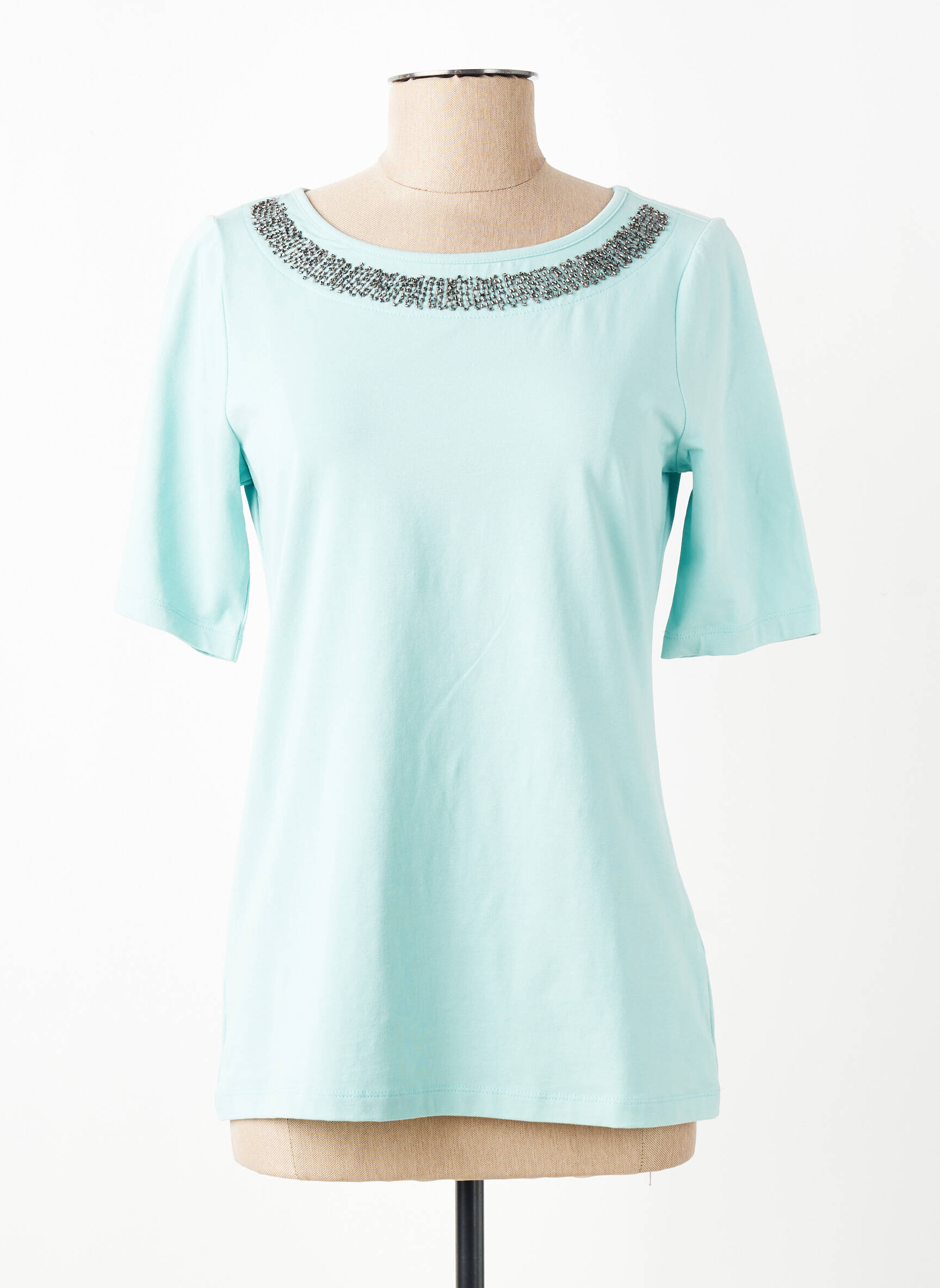 T-shirt stretch manches courtes bleu BETTY BARCLAY femme
