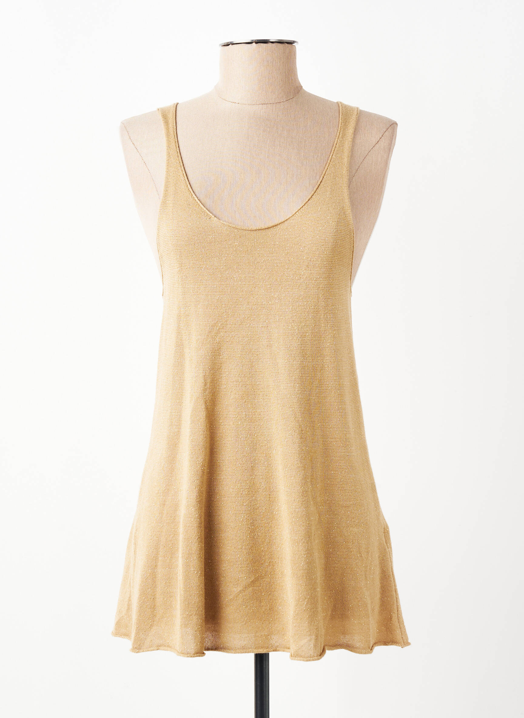 Top stretch sans manche or EVA KAYAN femme