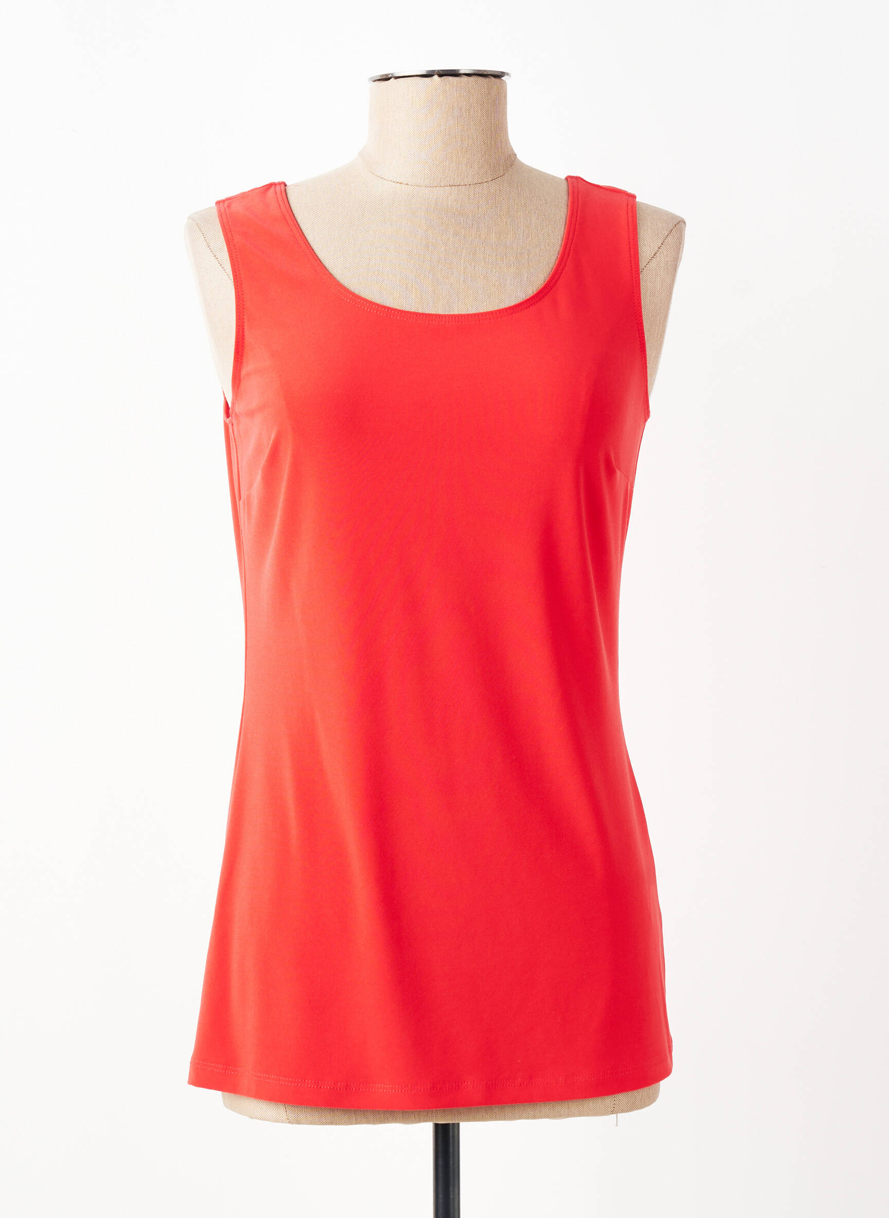 Débardeur stretch sans manche rouge FRANK LYMAN femme