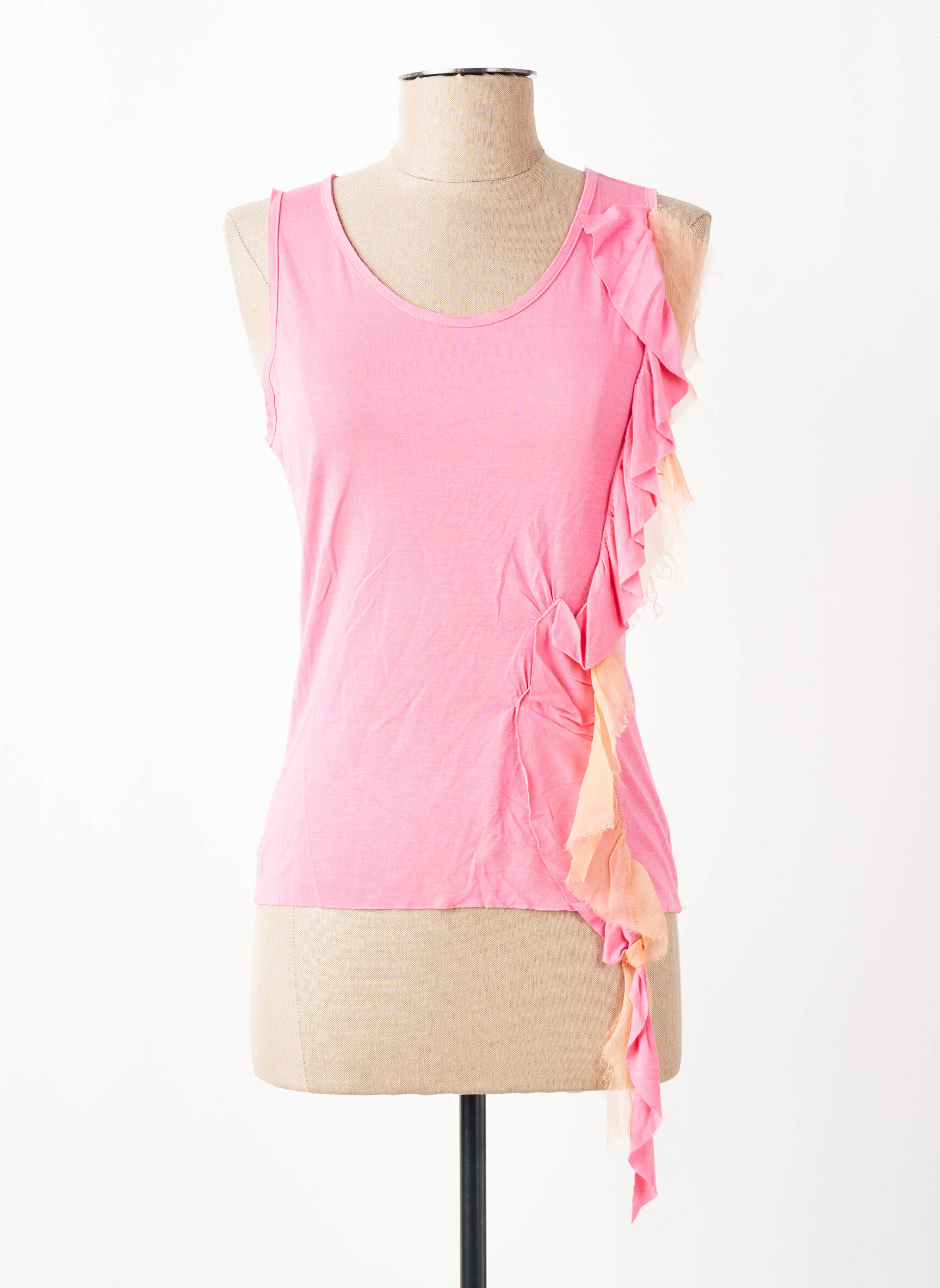 Top stretch sans manche rose DES PETITS HAUTS femme