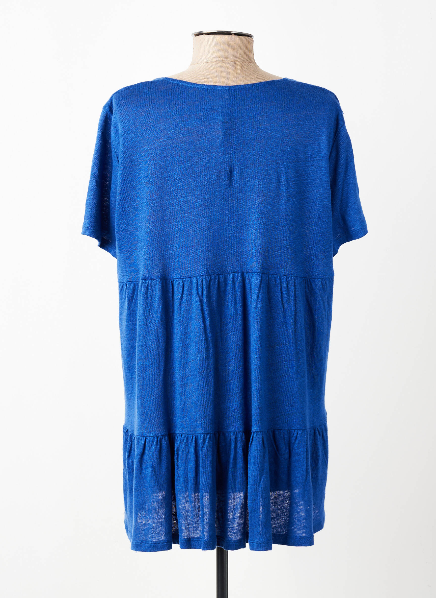 Tunique manches courtes tissage jersey bleu INDIES femme