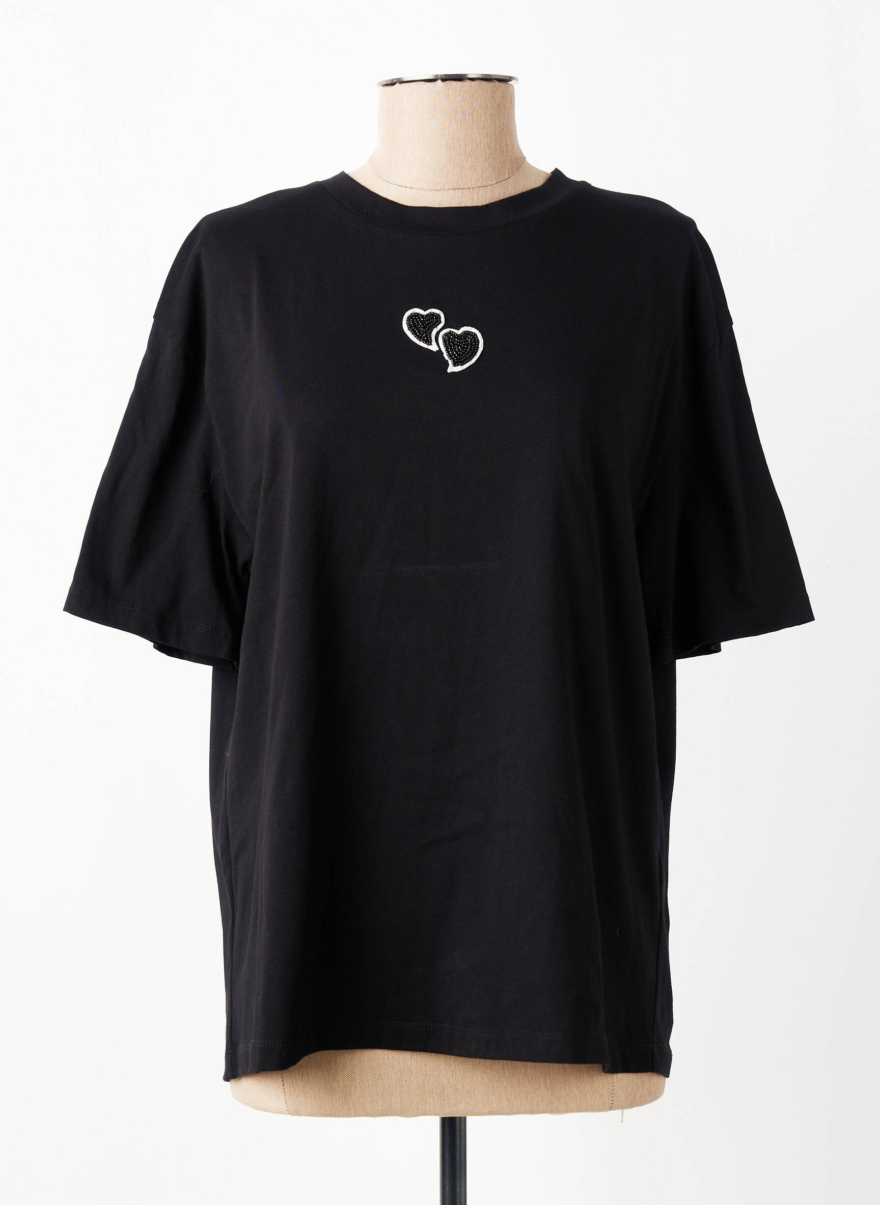 T-shirt coupe droite manches courtes noir ACCESS femme