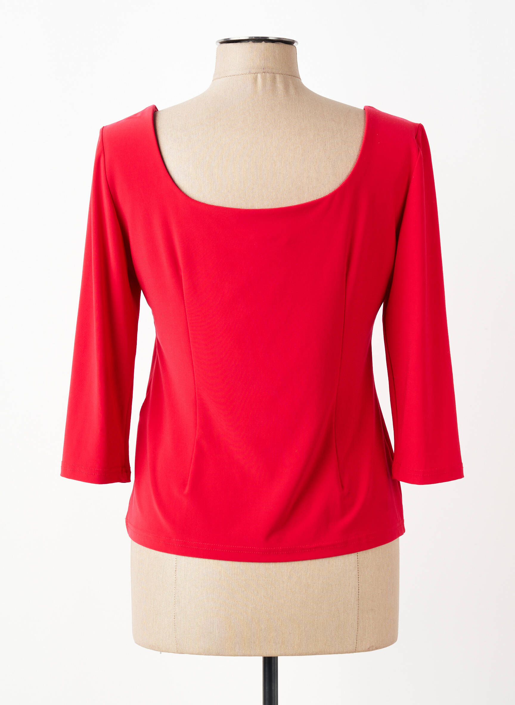 Top col carré manches 3/4 rouge JOSEPH RIBKOFF femme