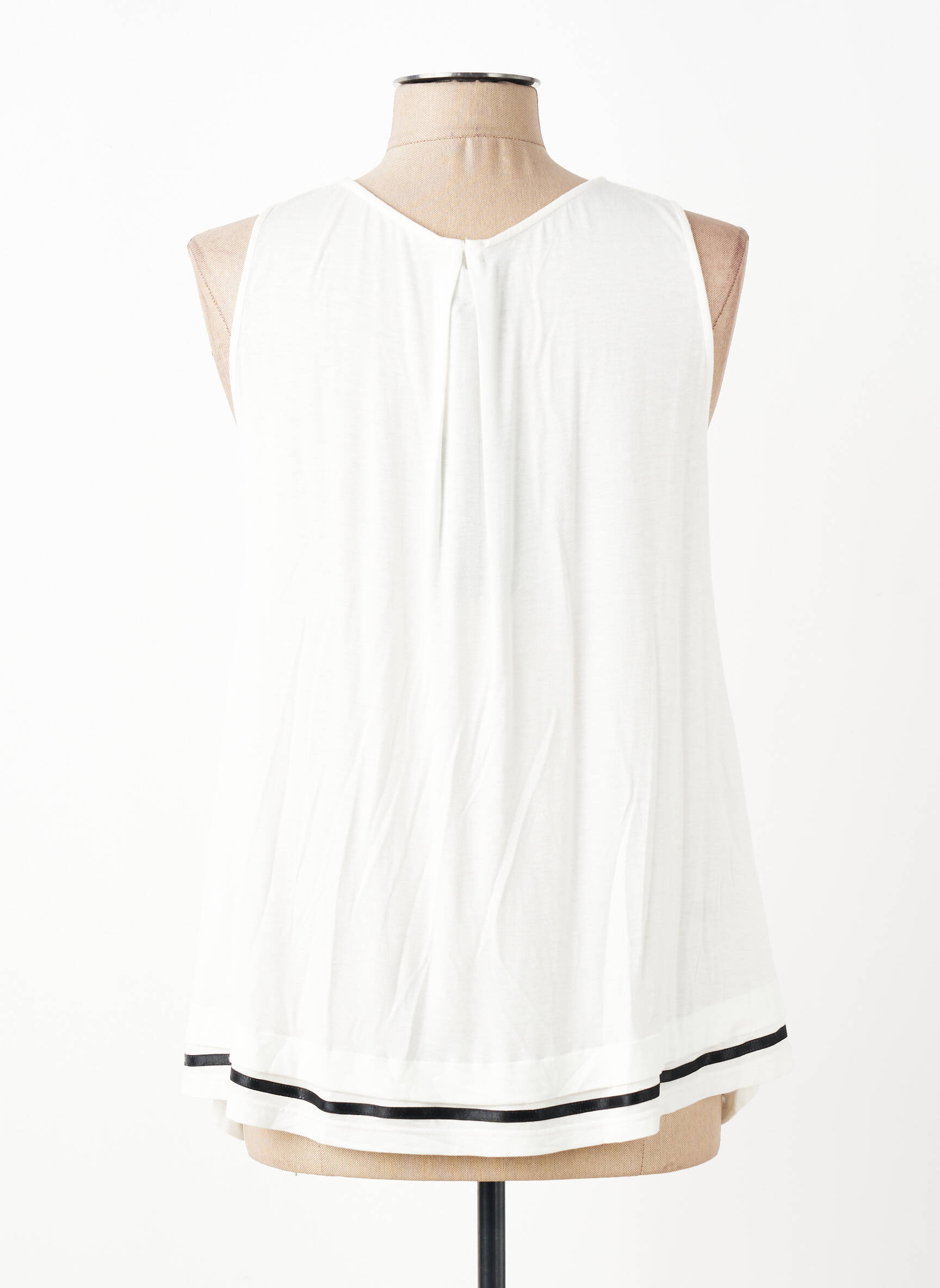 Débardeur stretch sans manche beige TRICOT CHIC femme