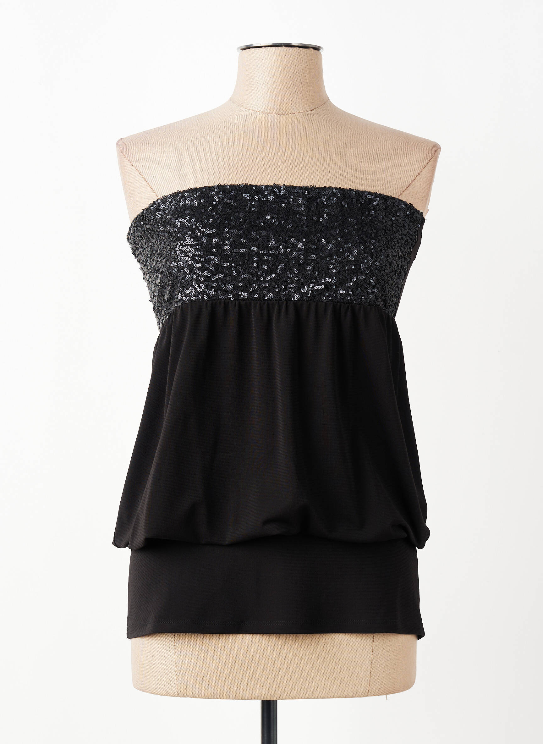 Top stretch sans manche noir CRISTINA GAVIOLI femme