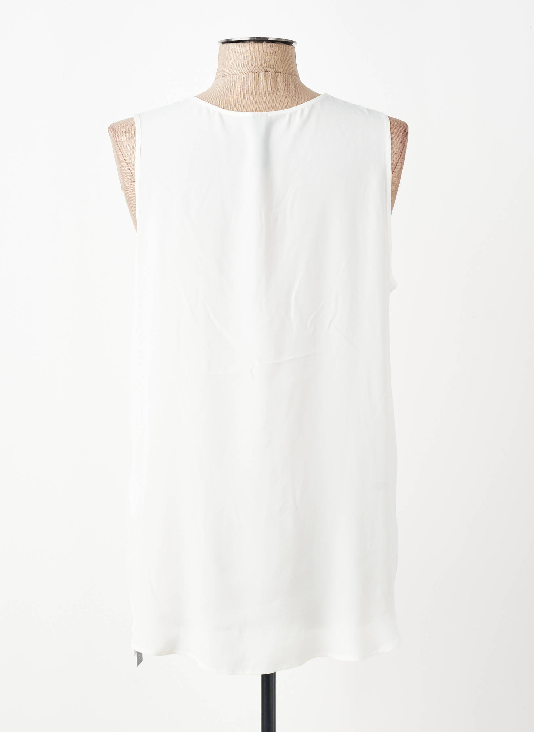 Blouse légère et transparente sans manche beige MARC CAIN femme
