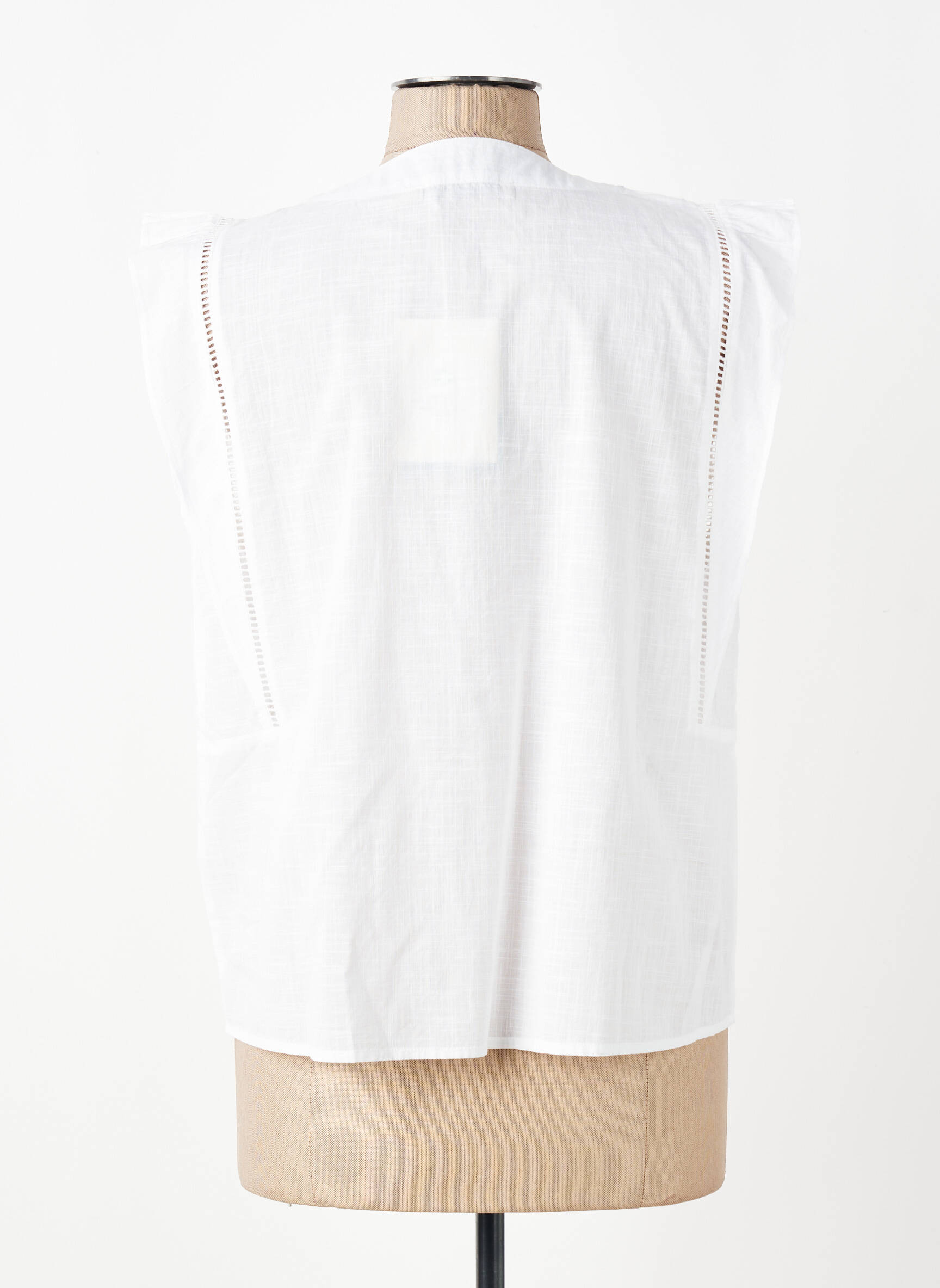 Blouse légère et transparente manches courtes blanc LA FEE MARABOUTEE femme