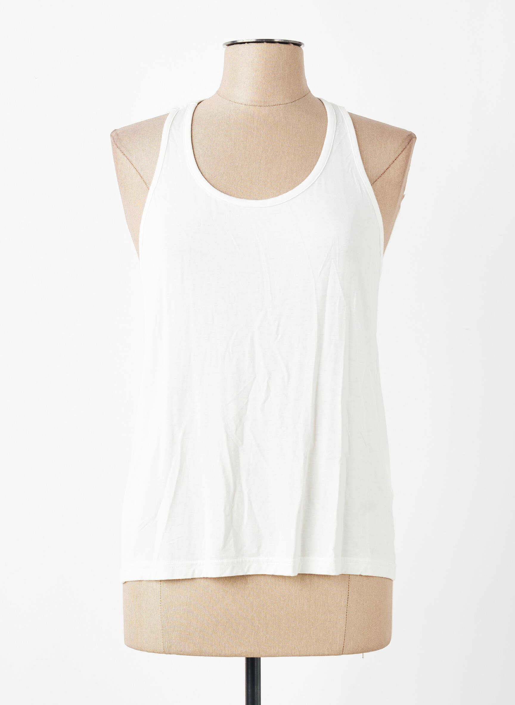 Débardeur stretch sans manche beige NÜ femme
