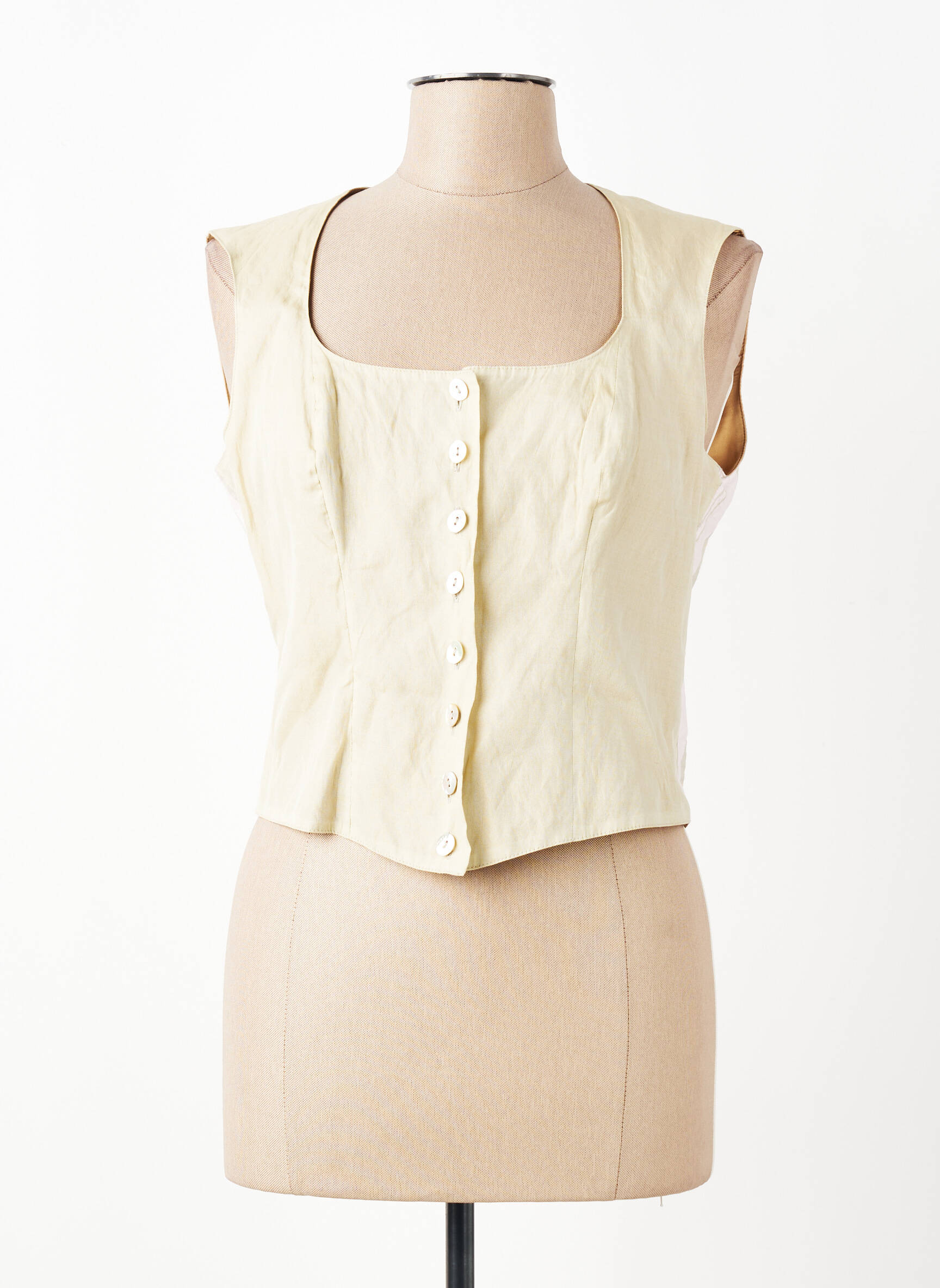 Gilet sans manche doublure beige NATHALIE GARCON femme