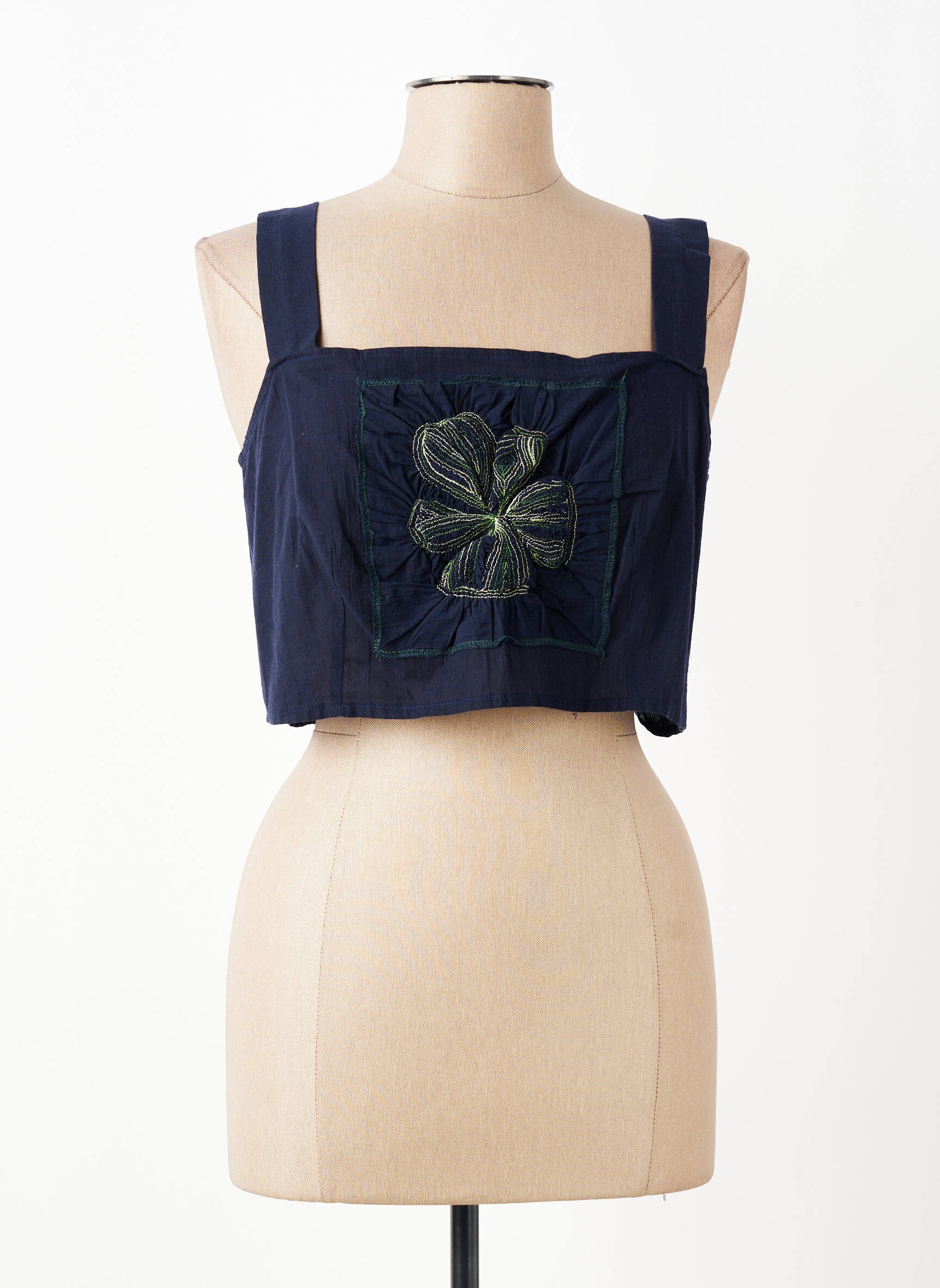 Top col carré fines bretelles bleu NATHALIE GARCON femme