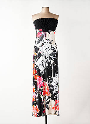 Robe longue imprimé fleurs sans manche noir EROKE femme