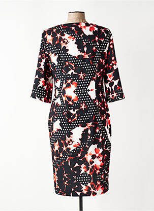 Robe mi-longue imprimé fleurs manches 3/4 noir EROKE femme
