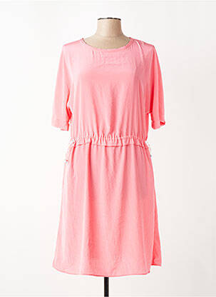 Robe mi-longue coupe fluide manches courtes rose MARC CAIN femme