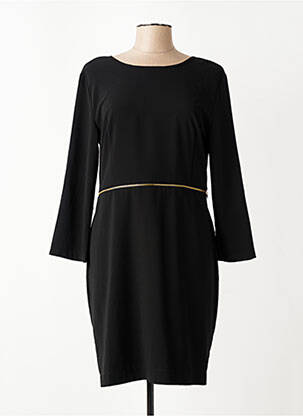 Robe courte fermeture zippée au dos manches longues noir LA FEE MARABOUTEE femme