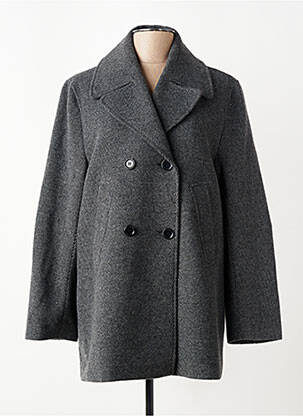 Manteau long coupe droite sans capuche gris LA FEE MARABOUTEE femme