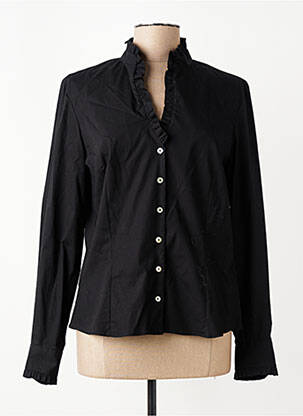 Chemisier coupe cintrée manches longues noir BARILOCHE femme