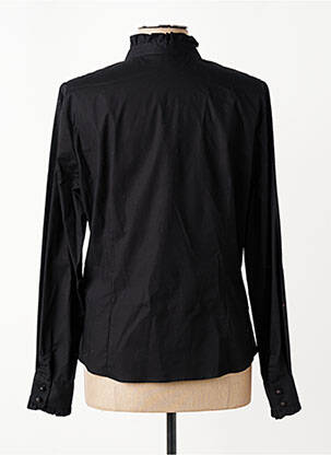 Chemisier coupe cintrée manches longues noir BARILOCHE femme