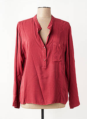 Blouse tissage popeline manches longues rouge LA FEE MARABOUTEE femme