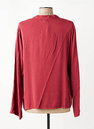 Blouse tissage popeline manches longues rouge LA FEE MARABOUTEE femme
