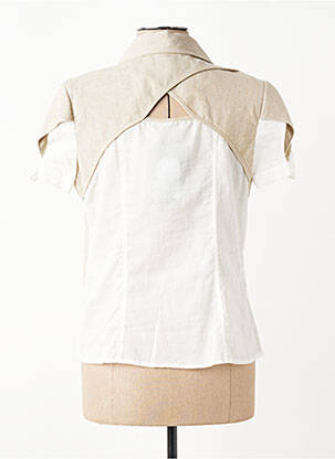 Chemisier coupe cintrée manches courtes beige LESLIE femme