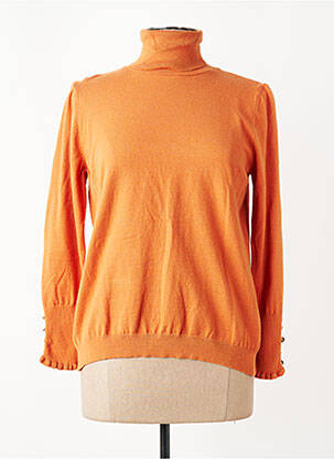 Pull col roulé stretch manches longues orange BARILOCHE femme