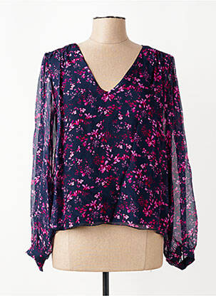 Blouse légère et transparente manches longues bleu LA FEE MARABOUTEE femme