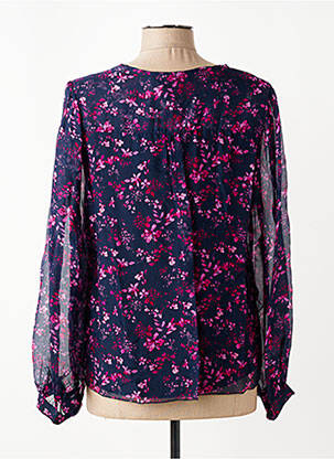 Blouse légère et transparente manches longues bleu LA FEE MARABOUTEE femme